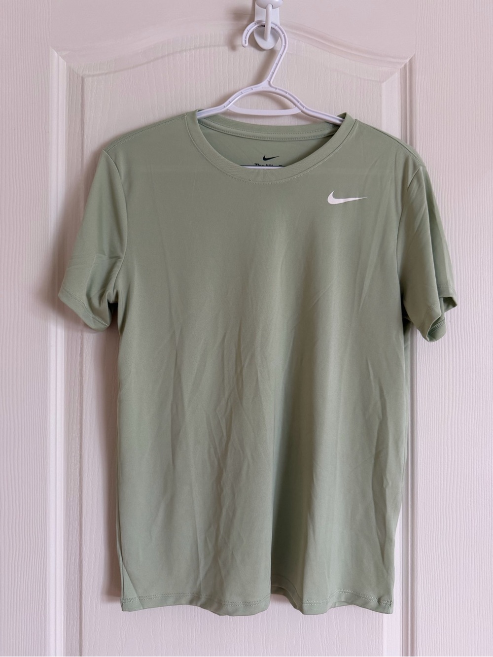 Nike Muscle Tee in Sage Green with White Swoosh